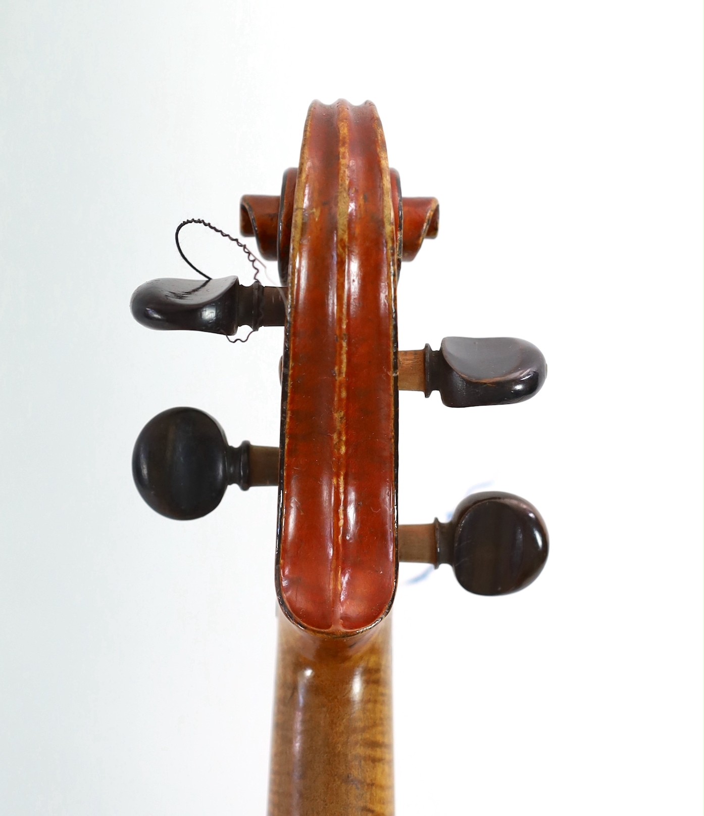 A 19th century French Grandjon school violin, labelled Joseph Guarnerins fecit Cremonae anno 1719 IHS, length of back 35.5 cm (14in.), cased